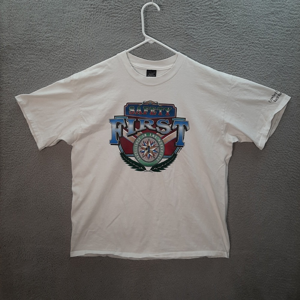 Vintage‎ Classic Platinum Shirt Adult Extra Large White Workwear Farm Barn 1990s